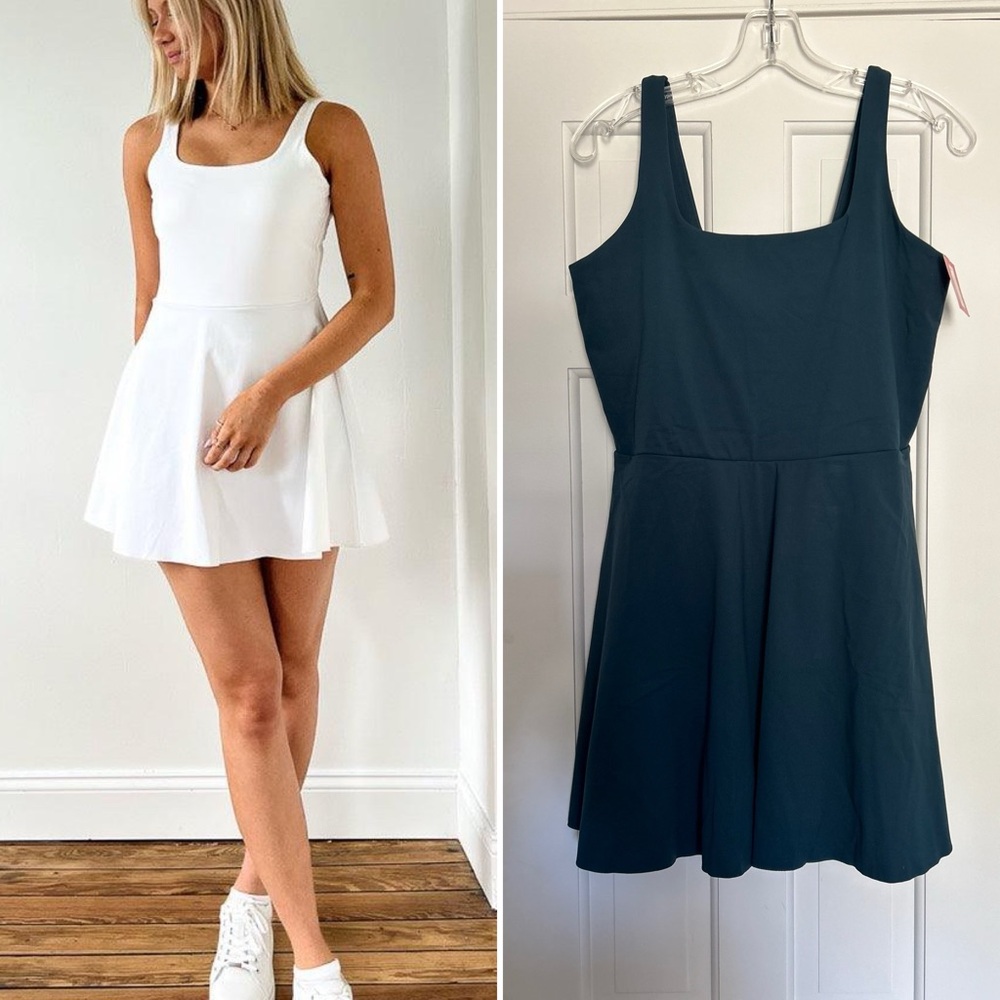 NWT Spanx Get Moving square neck dress with built in shorts